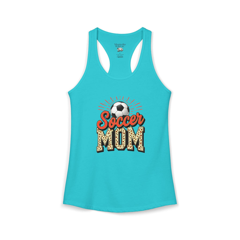 Soccer Mom Racerback Tank – Personalized Name & Number Option | Lightweight Women’s Soccer Tank Top - Magnolia Wild SC