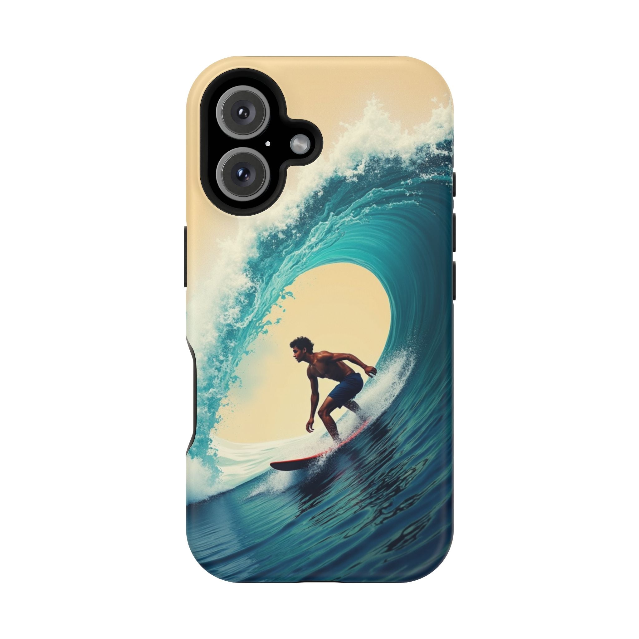 Surfer Riding a Wave iPhone Case — Magnetic Impact-Resistant - Magnolia Wild SC