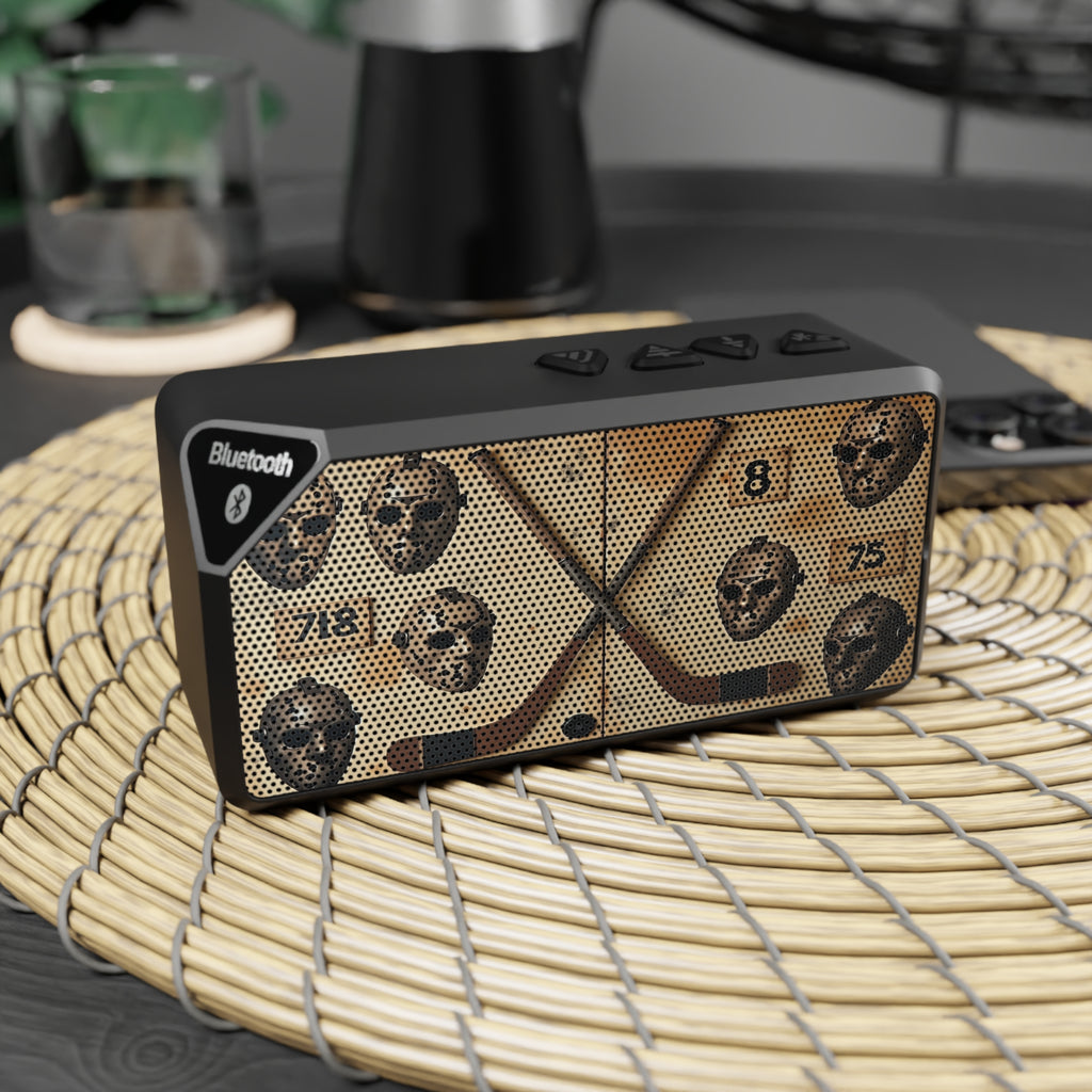 Jabba Bluetooth Speaker — Vintage Hockey Design with Crossed Sticks & Goalie Masks - Magnolia Wild SC