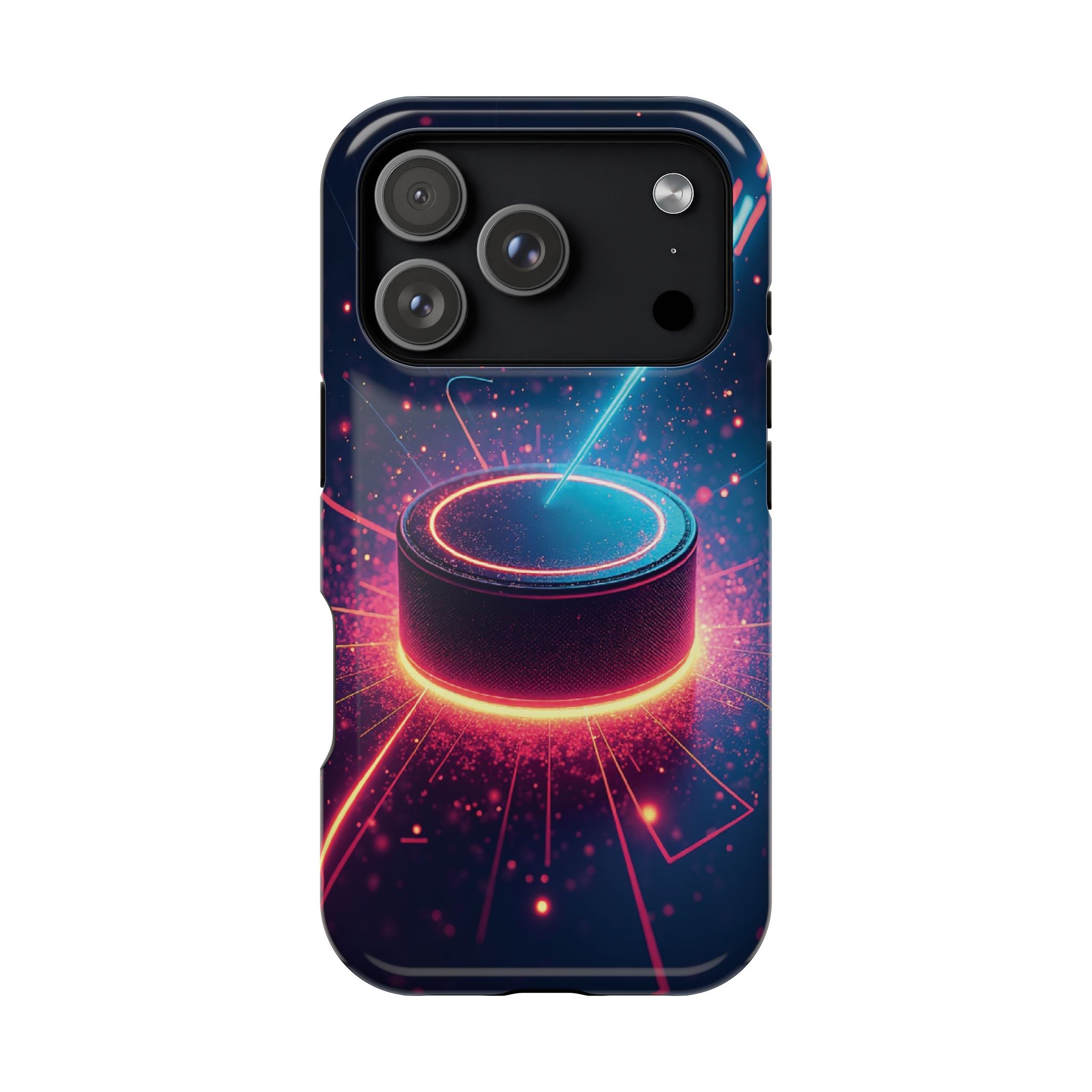 Neon Laser Hockey Puck Impact-Resistant Phone Case - Magnolia Wild SC