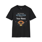 Personalized “My Favorite Softball Player Calls Me” T-Shirt – Custom Name Softball Tee - Magnolia Wild SC