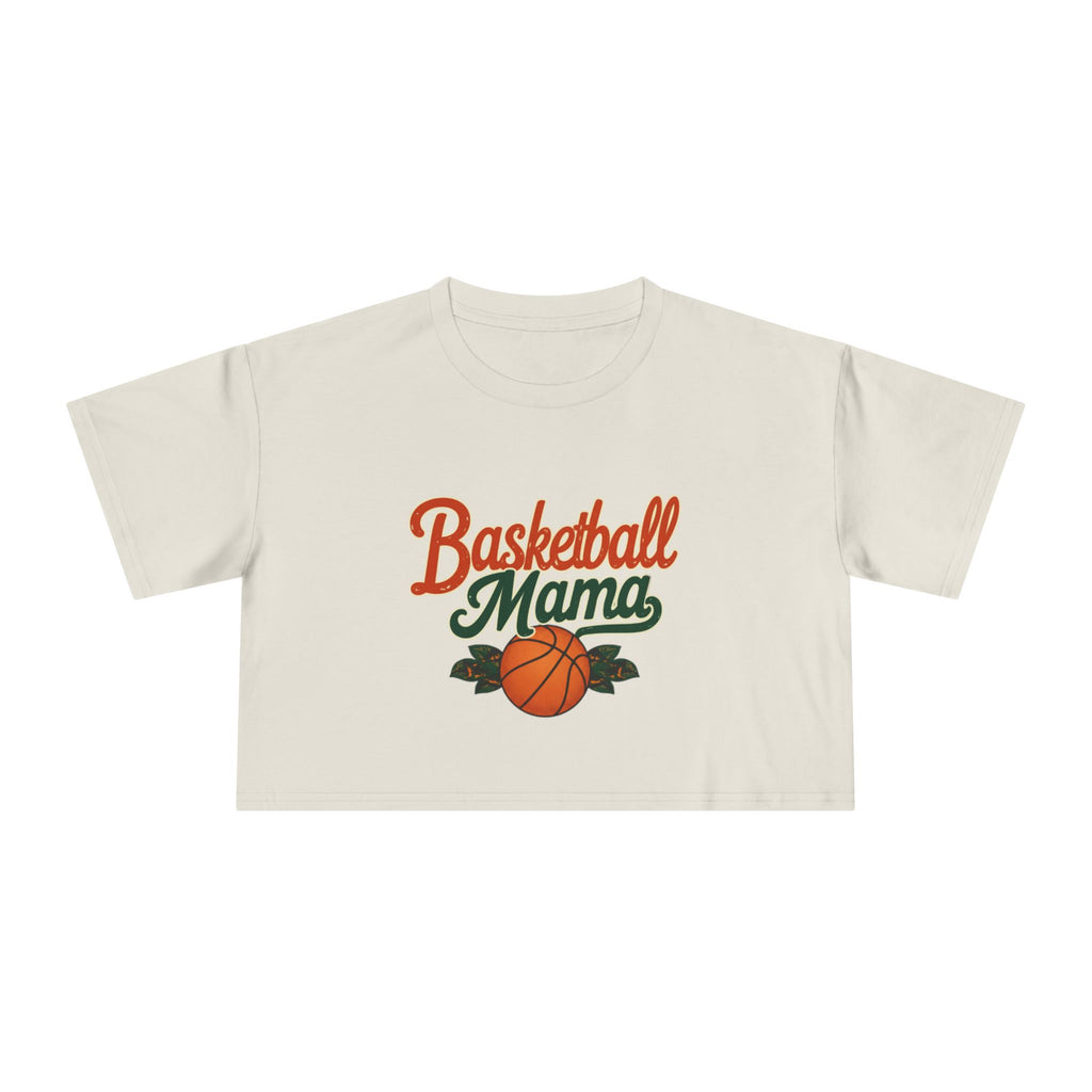 Basketball Mama Crop Tee | Retro Basketball Graphic, Mom Sports Top - Magnolia Wild SC