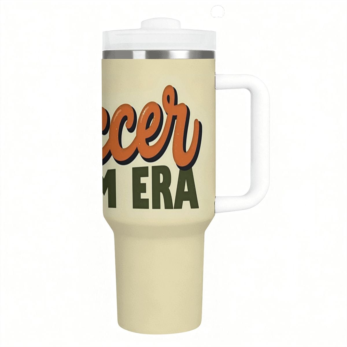 Retro "Soccer Mom Era" 40oz Insulated Tumbler with Handle and Straw - Magnolia Wild SC