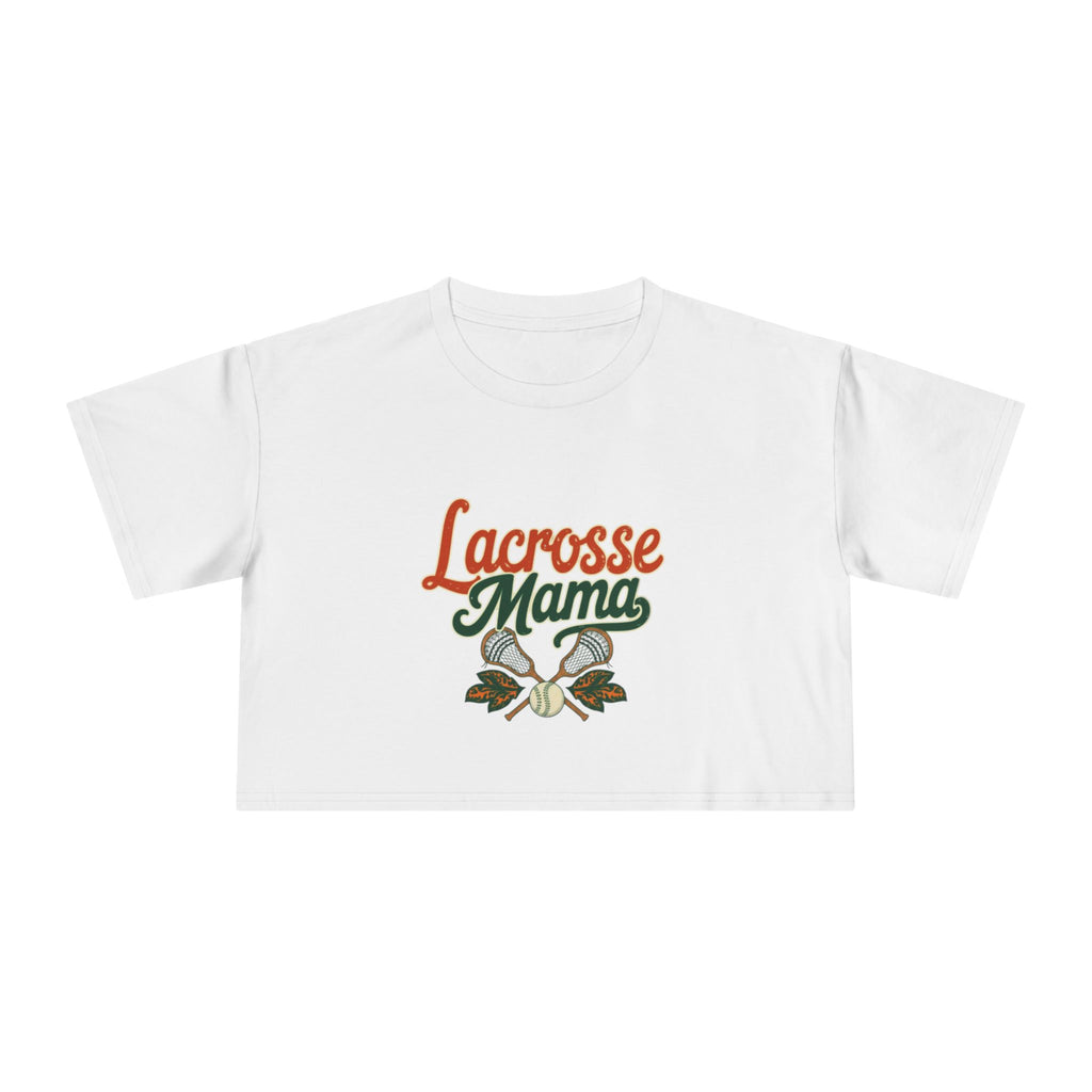 Lacrosse Mama Crop Tee | Retro Lacrosse Graphic, Mom Sports Top - Magnolia Wild SC