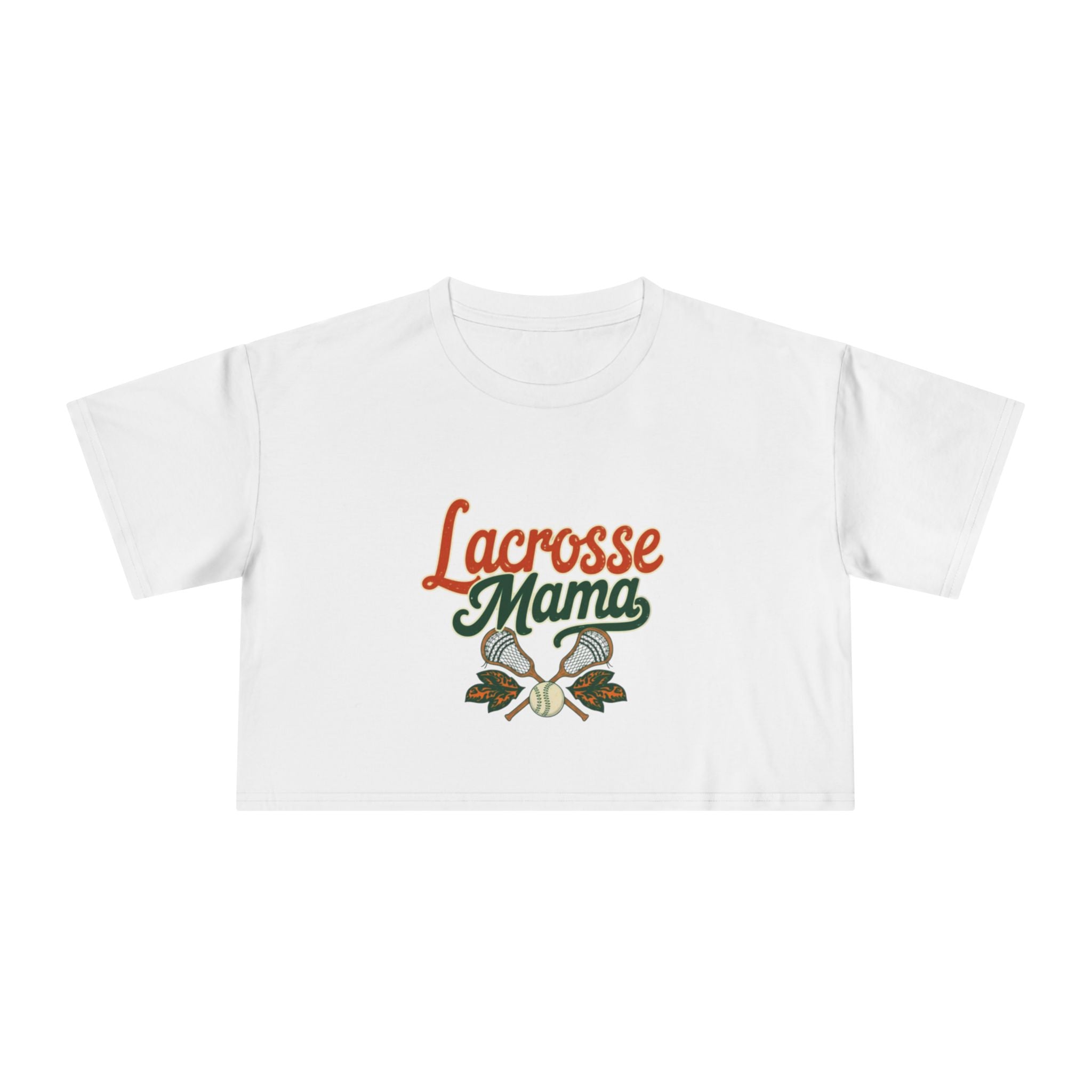 Lacrosse Mama Crop Tee | Retro Lacrosse Graphic, Mom Sports Top - Magnolia Wild SC