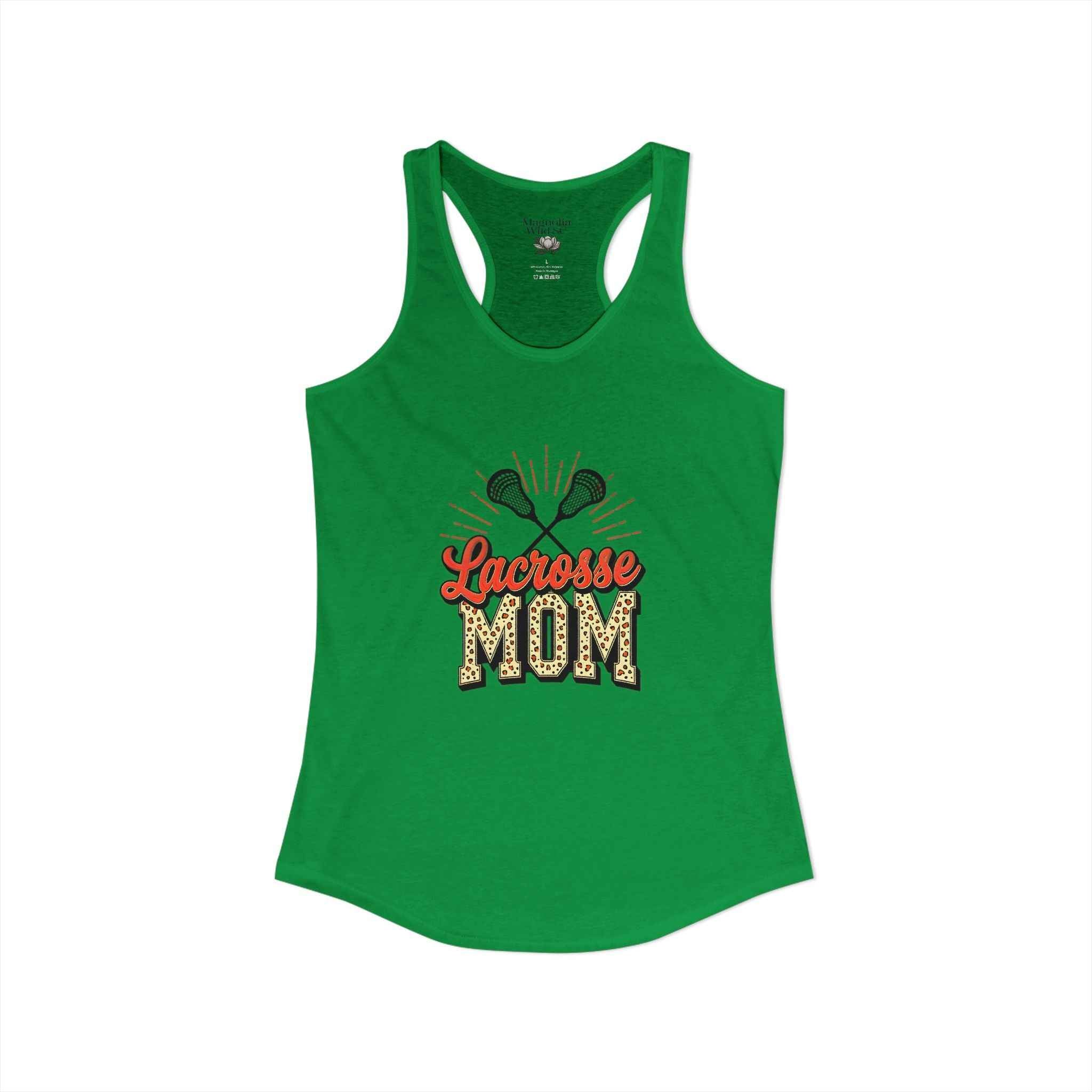 Lacrosse Mom Racerback Tank – Personalized Name & Number Option