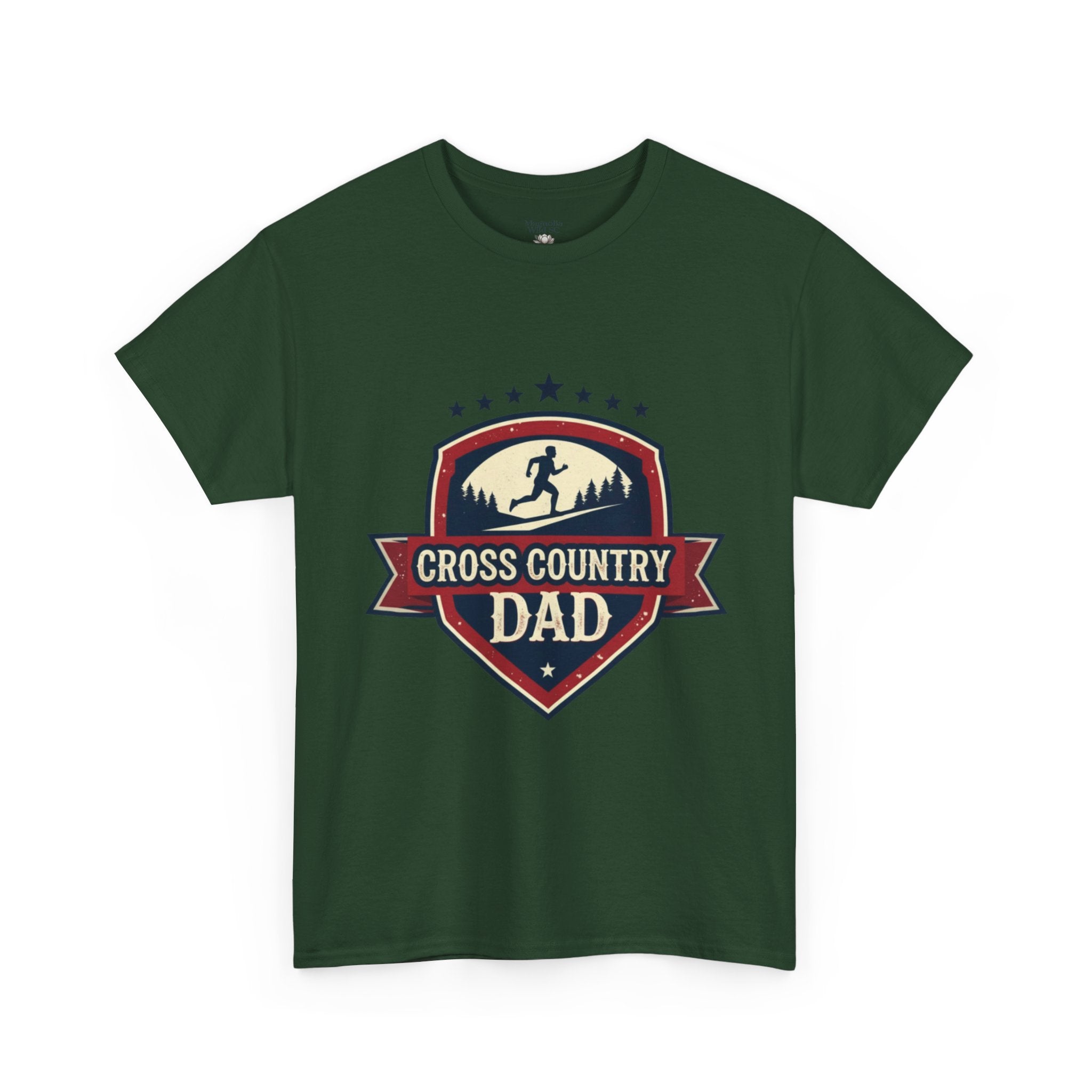 Retro Badge Style: The Vintage Cross Country Dad Shield Tee - Magnolia Wild SC