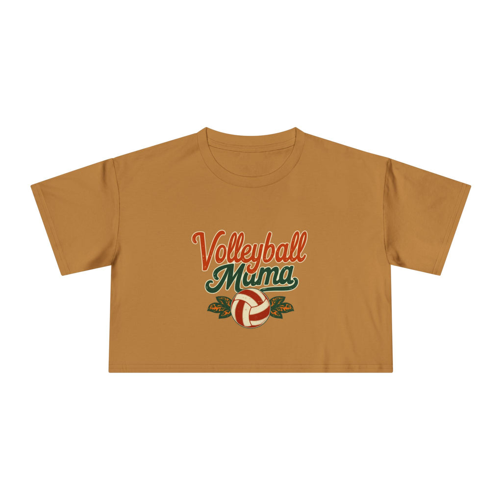 Volleyball Mama Crop Tee | Retro Volleyball Graphic, Mom Sports Top - Magnolia Wild SC