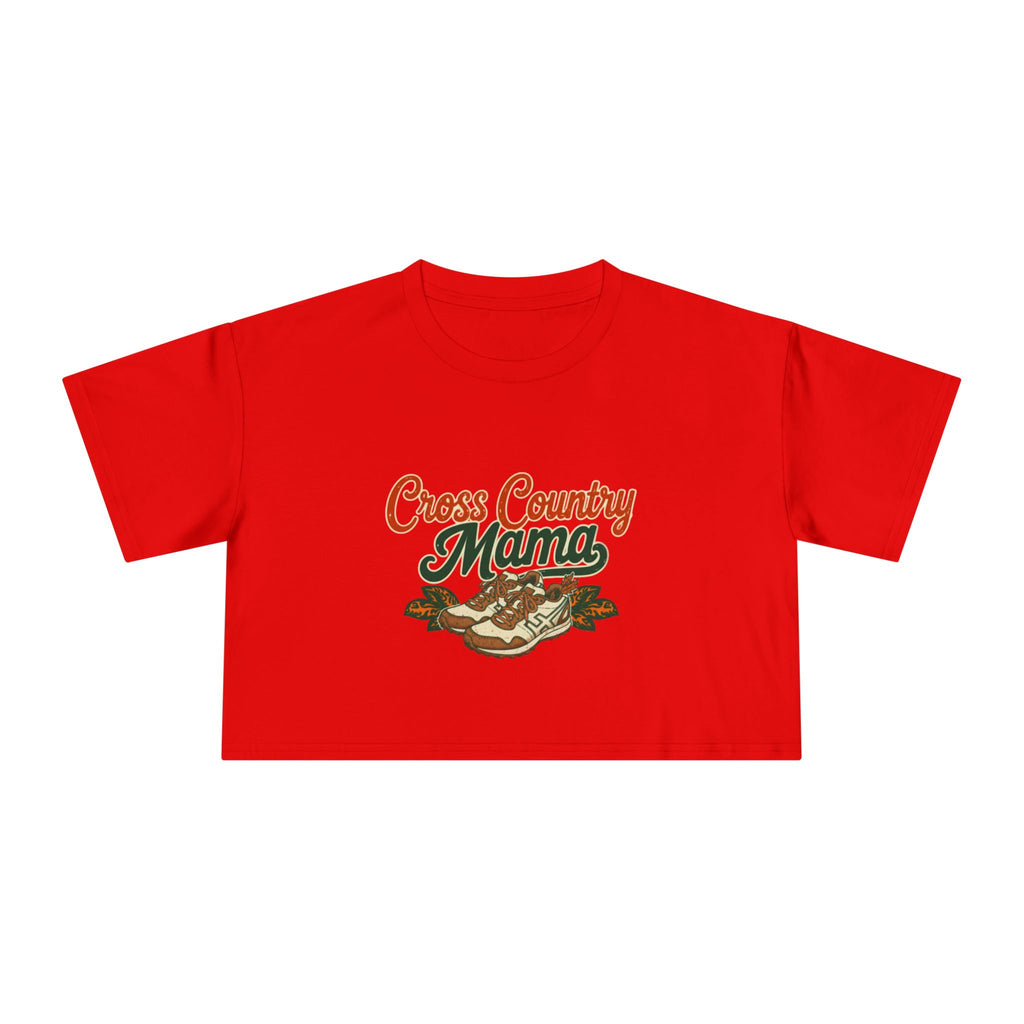 Cross Country Mama Crop Tee | Retro Cross Country Graphic, Mom Sports Top - Magnolia Wild SC