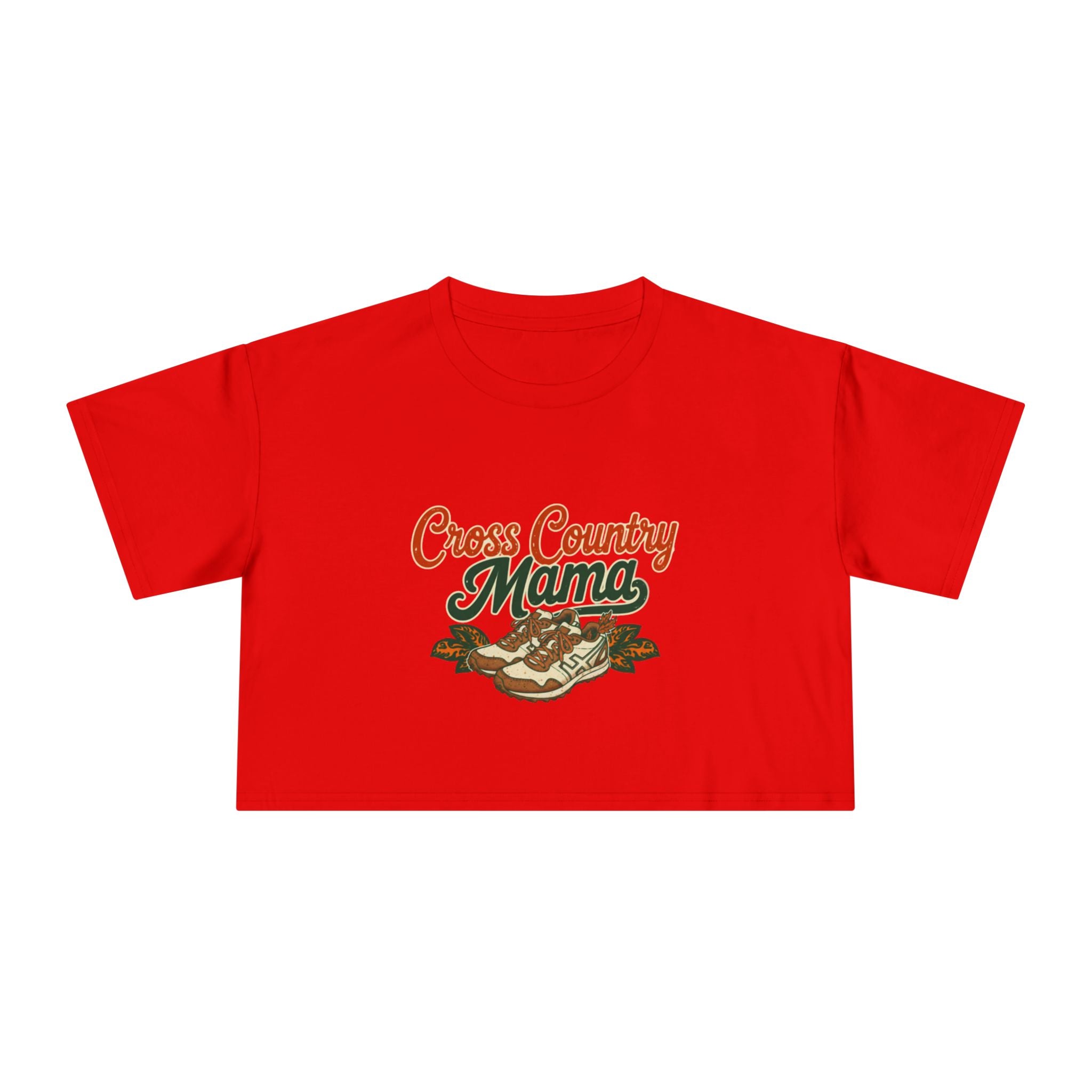 Cross Country Mama Crop Tee | Retro Cross Country Graphic, Mom Sports Top - Magnolia Wild SC