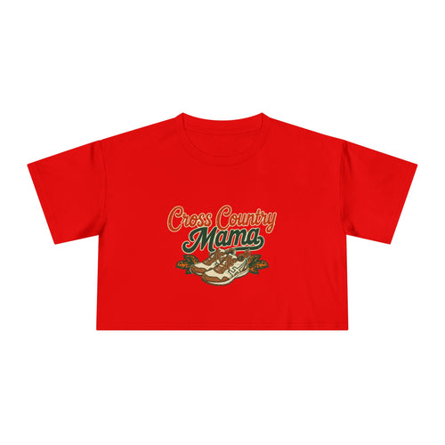 Cross Country Mama Crop Tee | Retro Cross Country Graphic, Mom Sports Top - Magnolia Wild SC