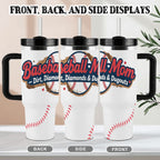 Baseball Mom "Dirt, Diamonds & Dugouts" 40oz Insulated Tumbler with Handle and Straw - Magnolia Wild SC