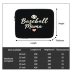 Baseball Mama Laptop Sleeve – Elegant Baseball Mom Laptop Case | Slim Waterproof Protective Bag for Work, Travel & School - Magnolia Wild SC