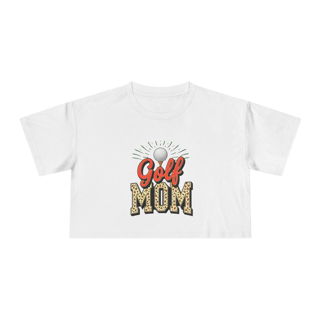 Golf Mom Cheetah Print Women's Crop Tee - Magnolia Wild SC