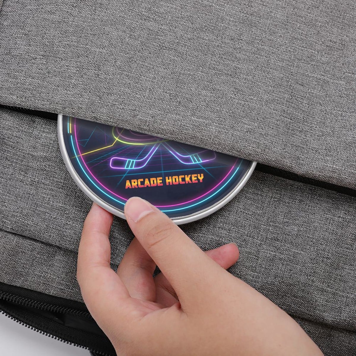Neon Hockey Arcade Wireless Charging Pad – Fast 10W Compact Charger - Magnolia Wild SC