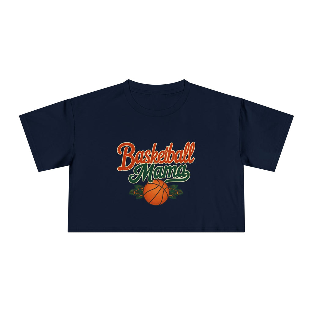 Basketball Mama Crop Tee | Retro Basketball Graphic, Mom Sports Top - Magnolia Wild SC
