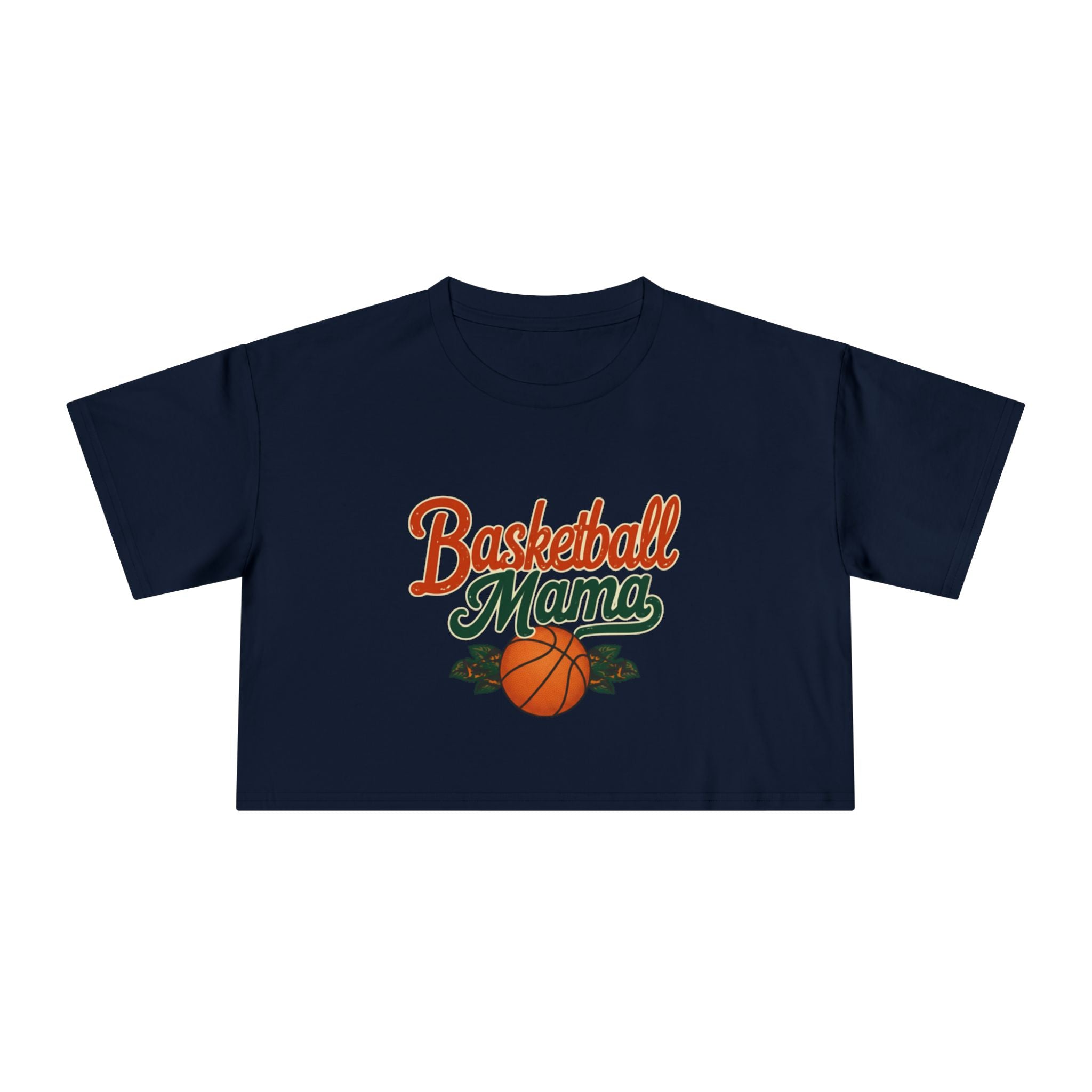 Basketball Mama Crop Tee | Retro Basketball Graphic, Mom Sports Top - Magnolia Wild SC