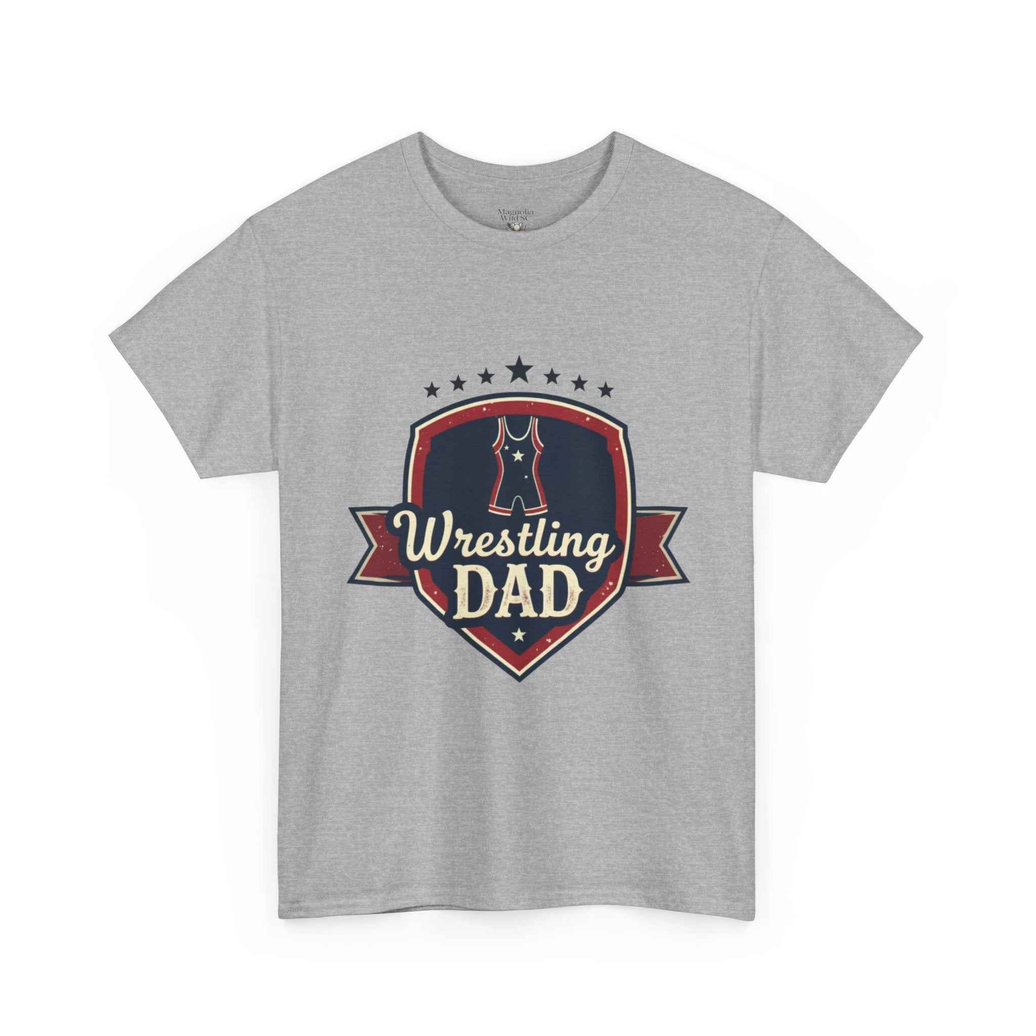 Retro Badge Style: The Vintage Wrestling Dad Shield Tee