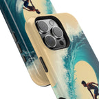 Surfer Riding a Wave iPhone Case — Magnetic Impact-Resistant - Magnolia Wild SC
