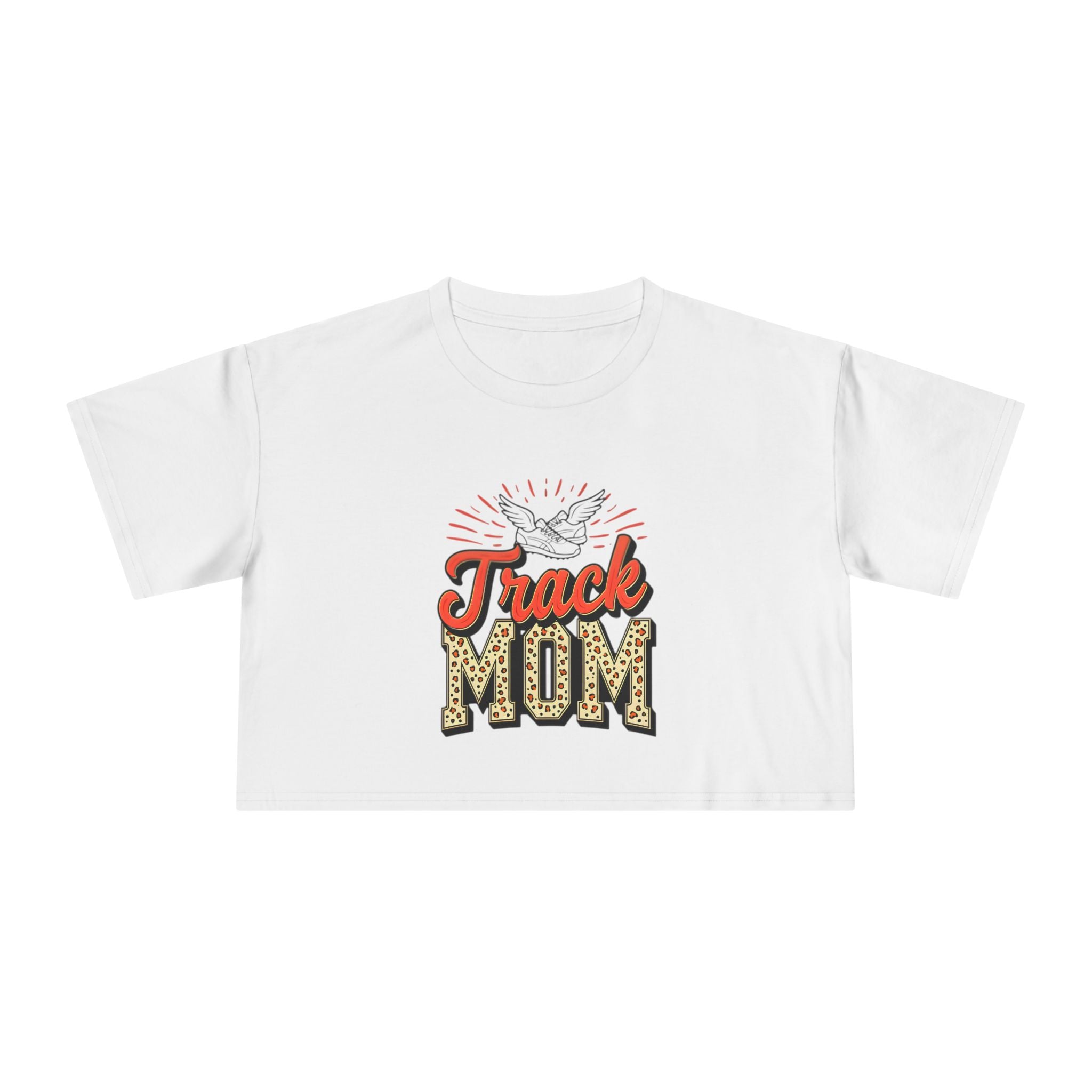 Track Mom Cheetah Print Women's Crop Tee - Magnolia Wild SC