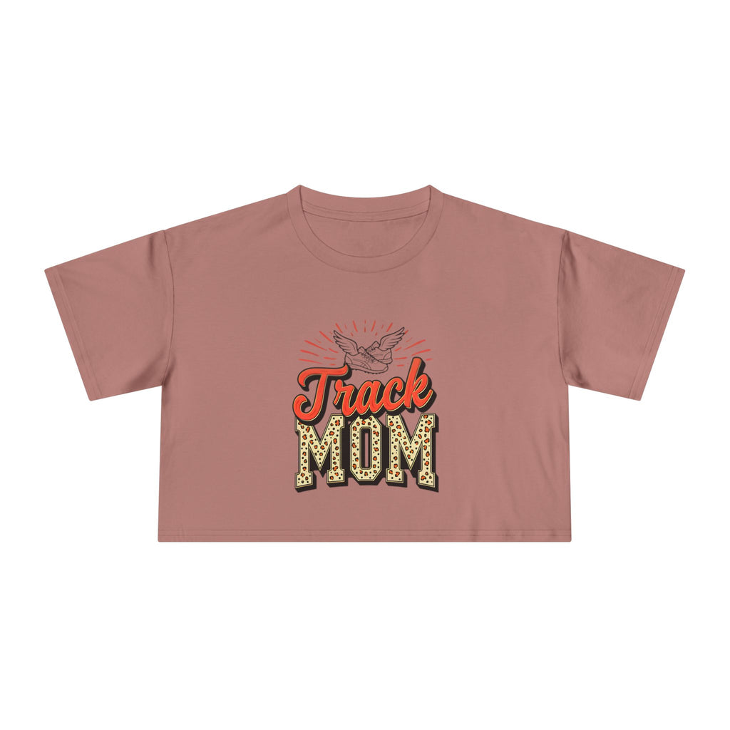 Track Mom Cheetah Print Women's Crop Tee - Magnolia Wild SC