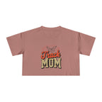 Track Mom Cheetah Print Women's Crop Tee - Magnolia Wild SC
