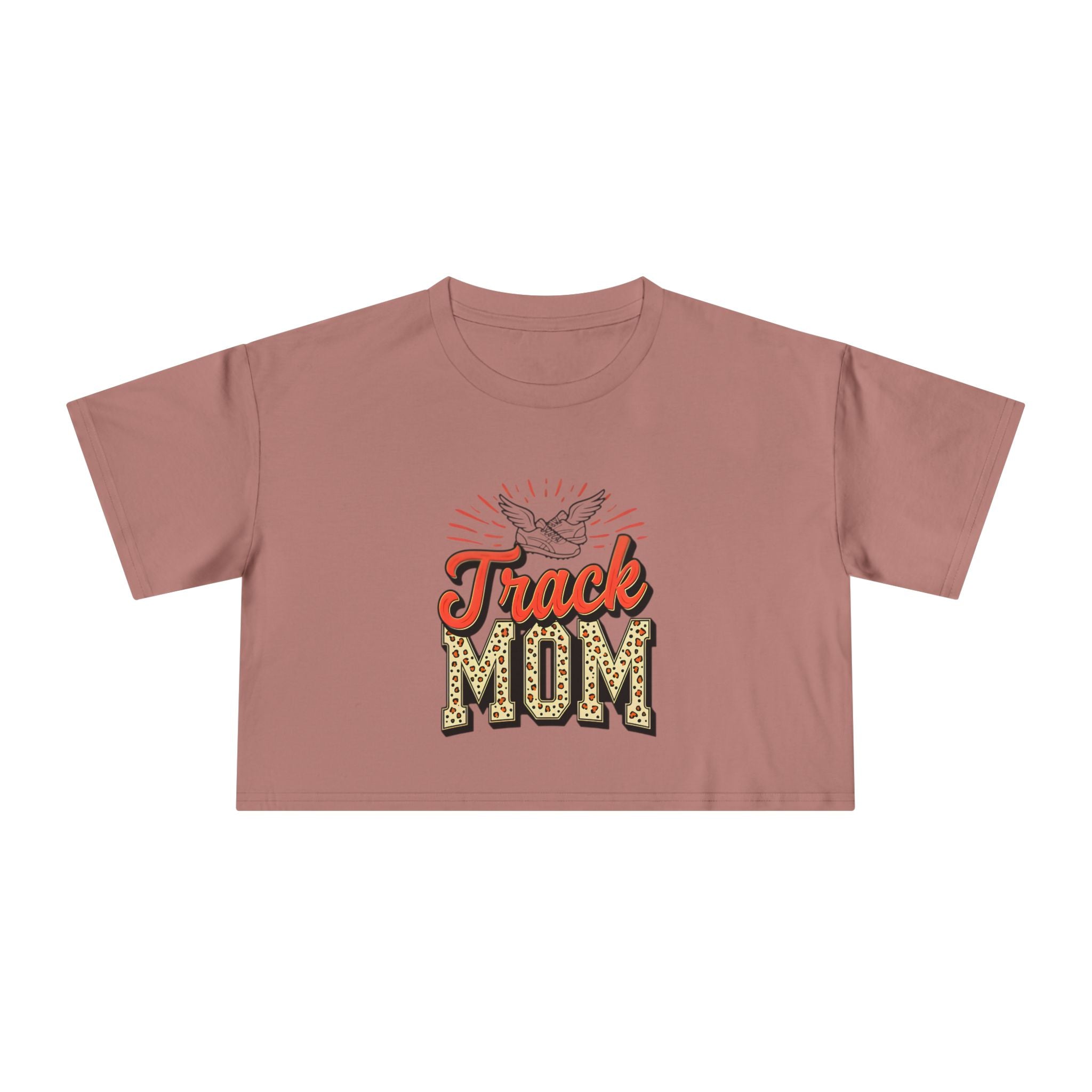 Track Mom Cheetah Print Women's Crop Tee - Magnolia Wild SC