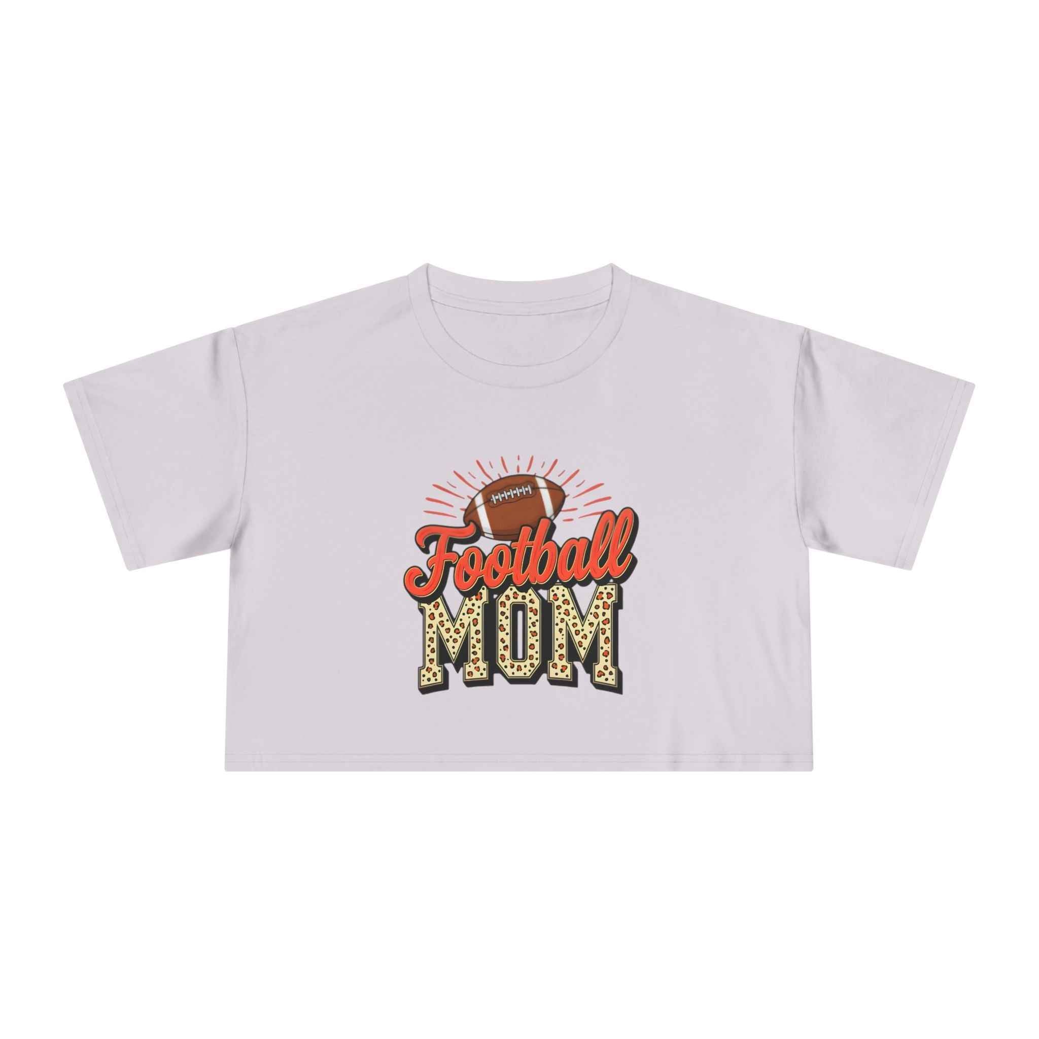 Football Mom Cheetah Print Crop Tee