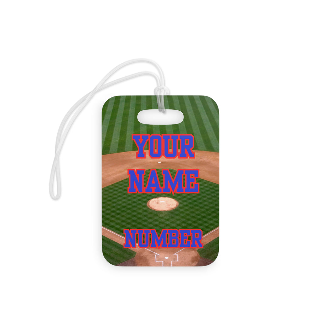 Baseball Luggage Tag — Customizable Name & Number with Game Checklist - Magnolia Wild SC