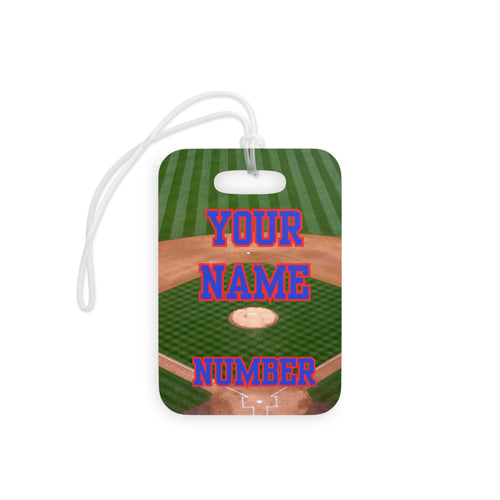 Baseball Luggage Tag — Customizable Name & Number with Game Checklist - Magnolia Wild SC