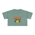 Softball Mama Crop Tee | Retro Softball Graphic, Mom Sports Top