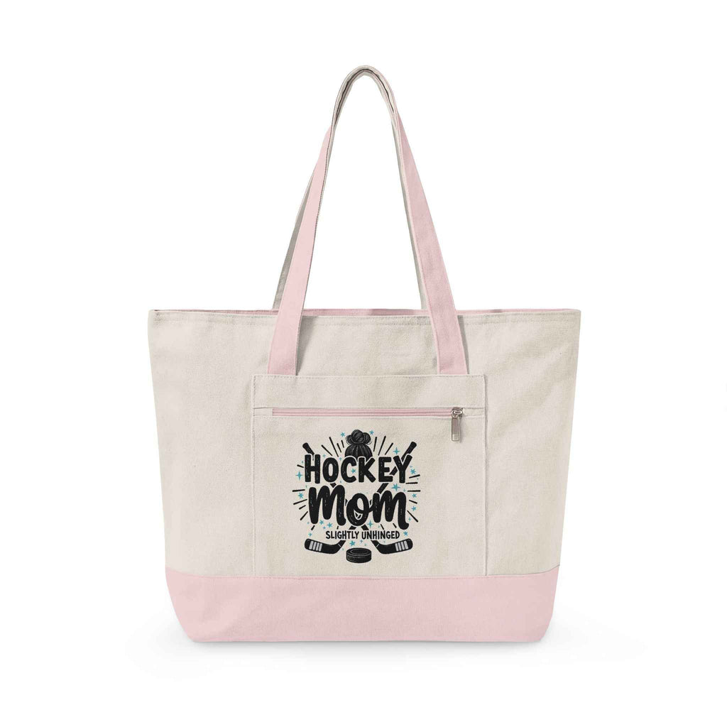 Personalized "Slightly Unhinged" Hockey Parent’s Survival Zippered Tote