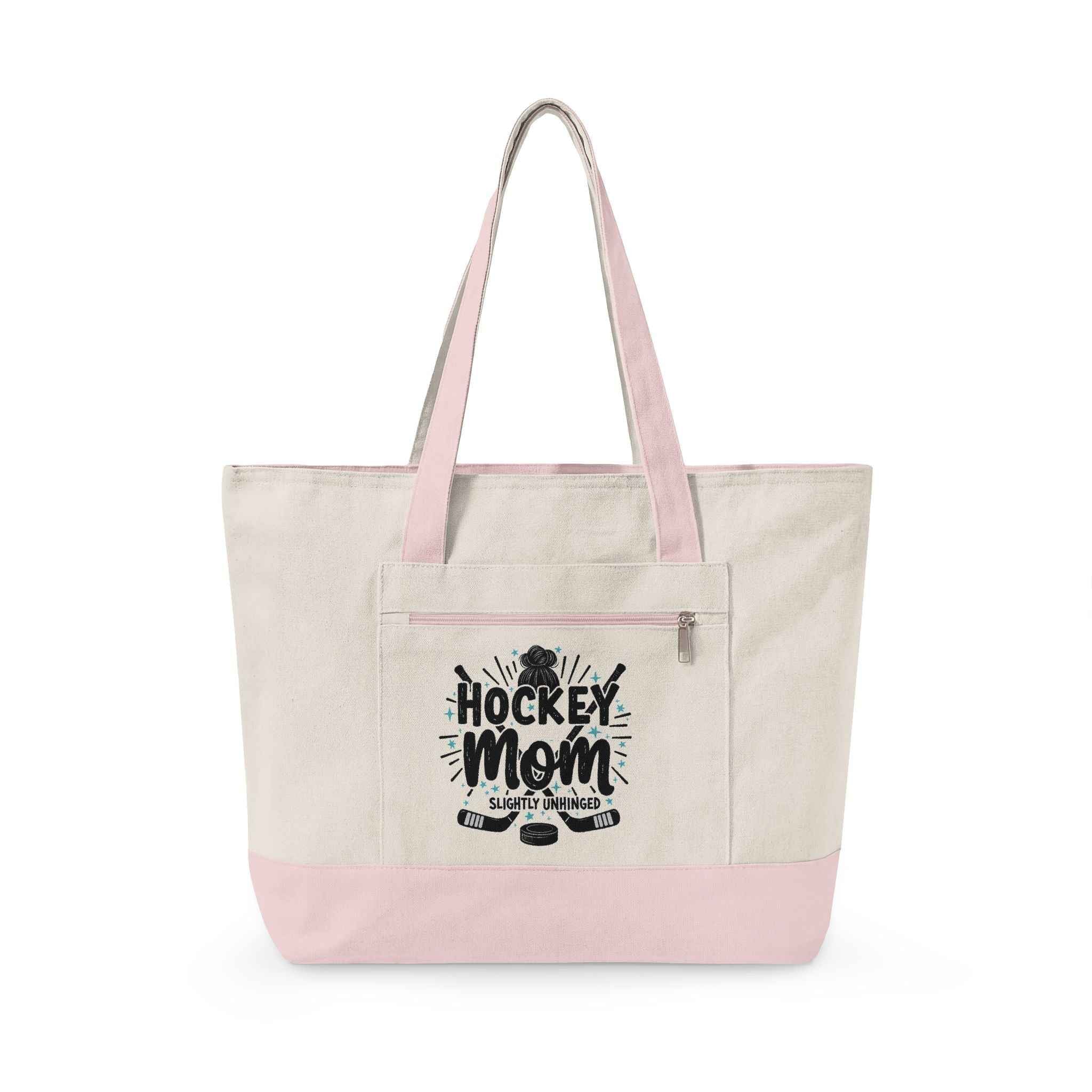 Personalized "Slightly Unhinged" Hockey Parent’s Survival Zippered Tote