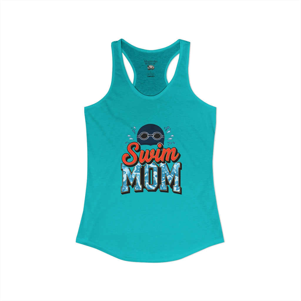Swim Mom Racerback Tank – Personalized Name & Number Option | Lightweight Women’s Swim Tank Top - Magnolia Wild SC