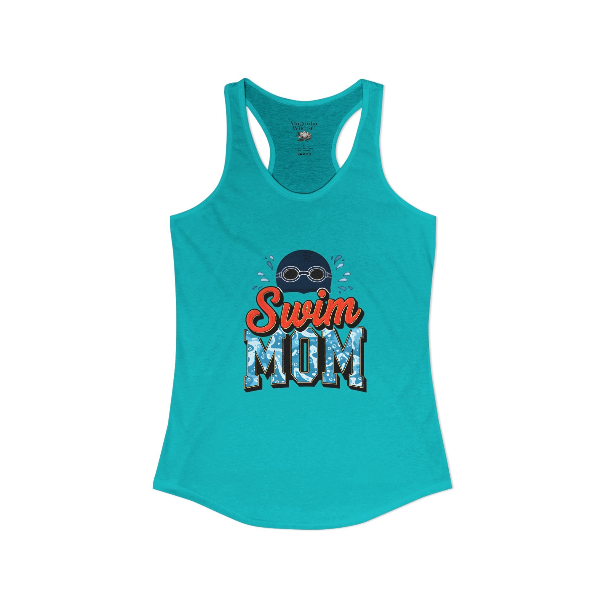 Swim Mom Racerback Tank – Personalized Name & Number Option | Lightweight Women’s Swim Tank Top - Magnolia Wild SC
