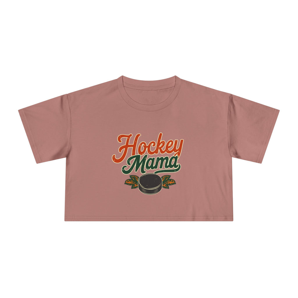 Hockey Mama Crop Tee | Retro Hockey Graphic, Mom Sports Top - Magnolia Wild SC