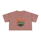 Hockey Mama Crop Tee | Retro Hockey Graphic, Mom Sports Top - Magnolia Wild SC