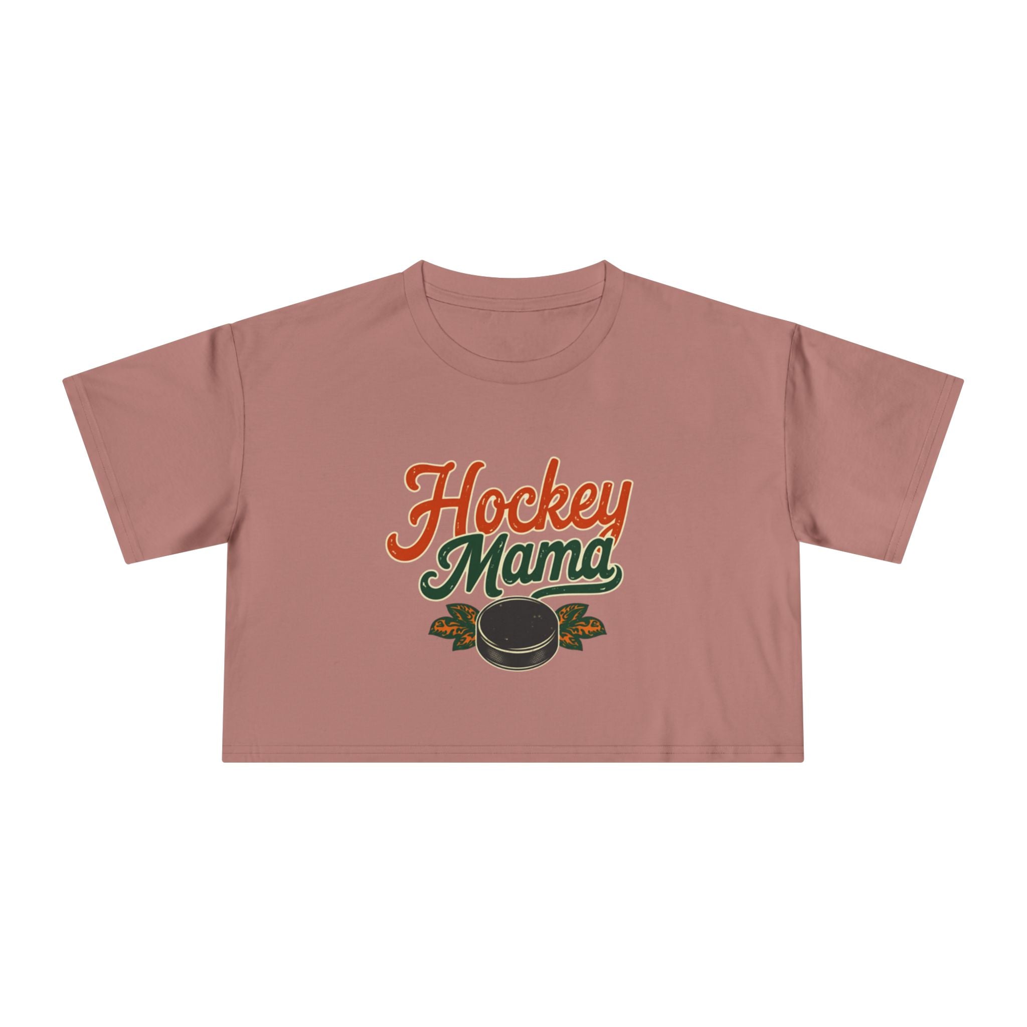 Hockey Mama Crop Tee | Retro Hockey Graphic, Mom Sports Top - Magnolia Wild SC