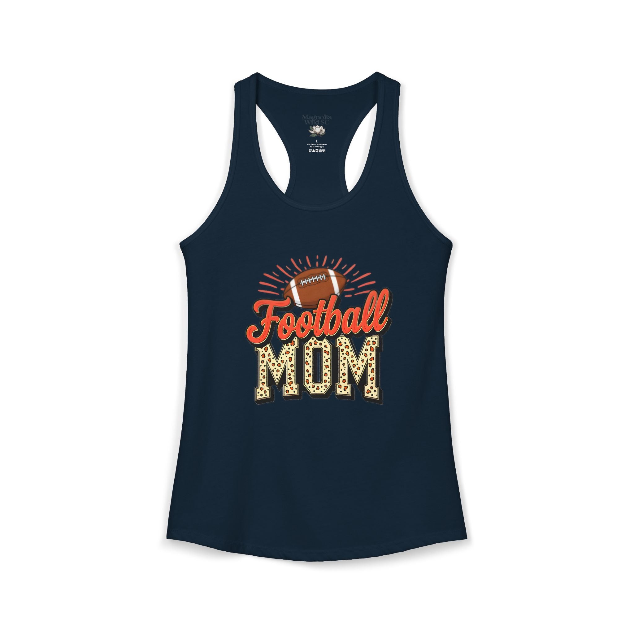 Football Mom Racerback Tank – Personalized Name & Number Option | Lightweight Women’s Football Tank Top - Magnolia Wild SC