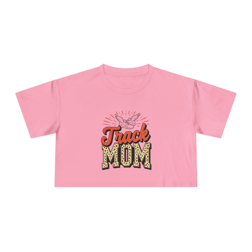 Track Mom Cheetah Print Women's Crop Tee - Magnolia Wild SC