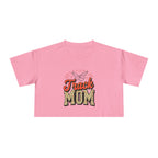 Track Mom Cheetah Print Women's Crop Tee - Magnolia Wild SC