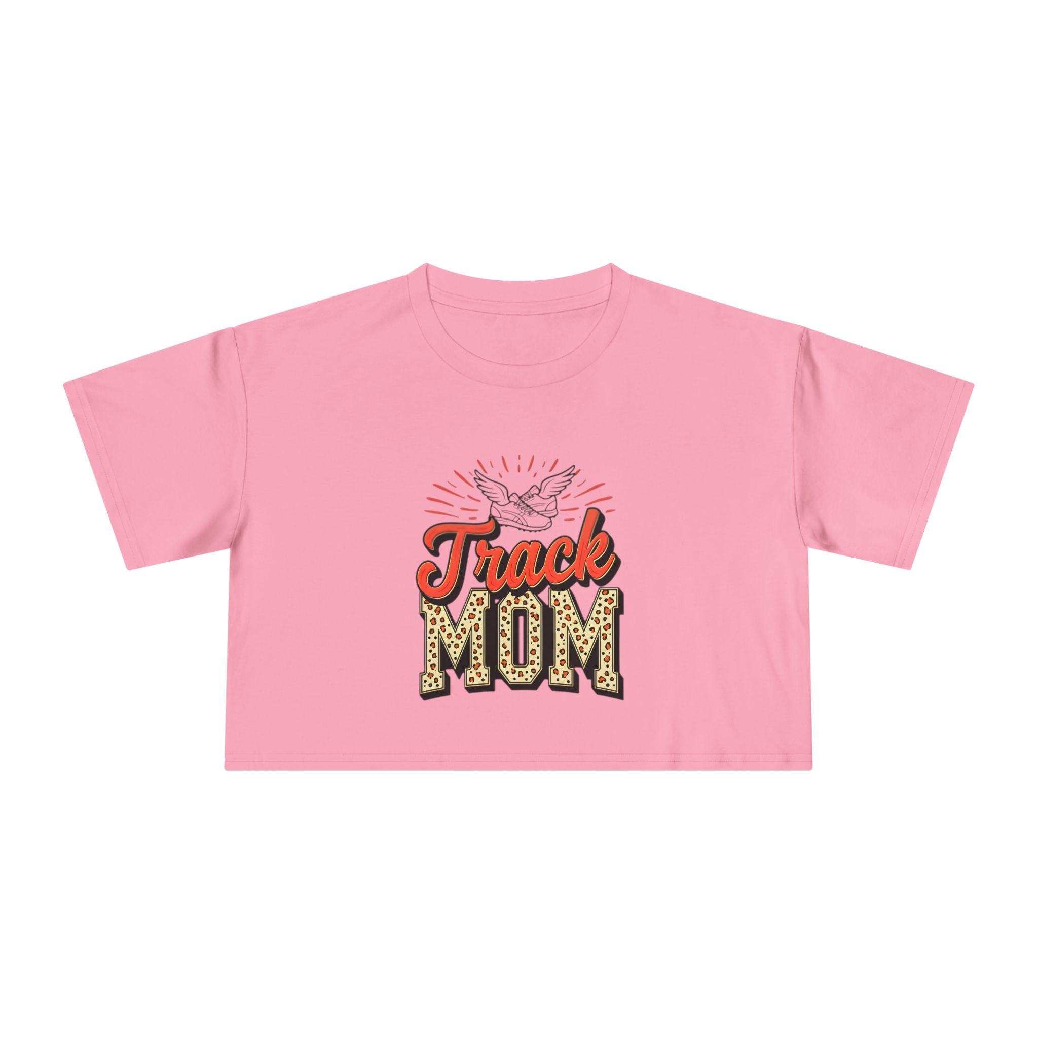 Track Mom Cheetah Print Women's Crop Tee - Magnolia Wild SC