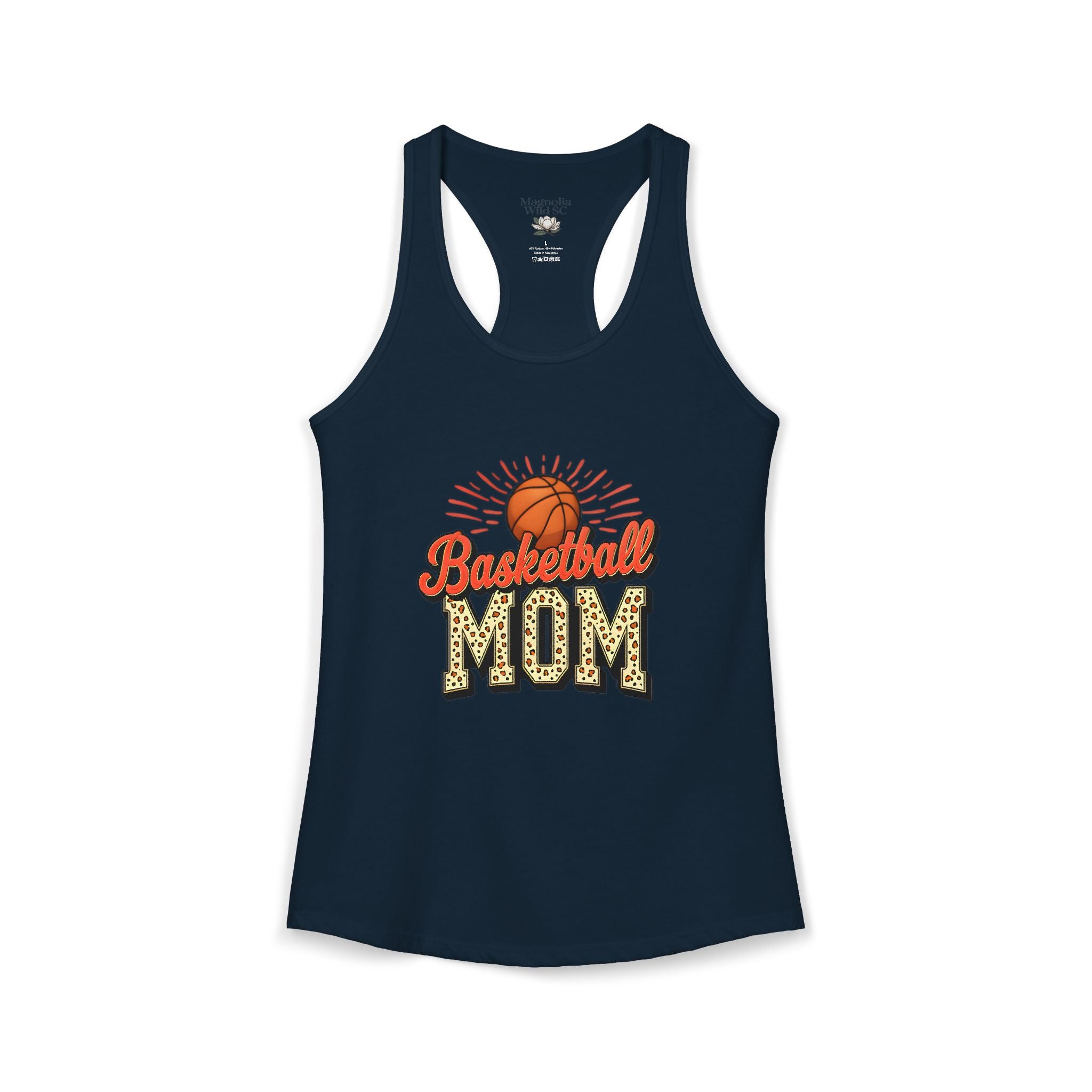 Basketball Mom Racerback Tank – Personalized Name & Number Option | Lightweight Women’s Basketball Tank Top - Magnolia Wild SC