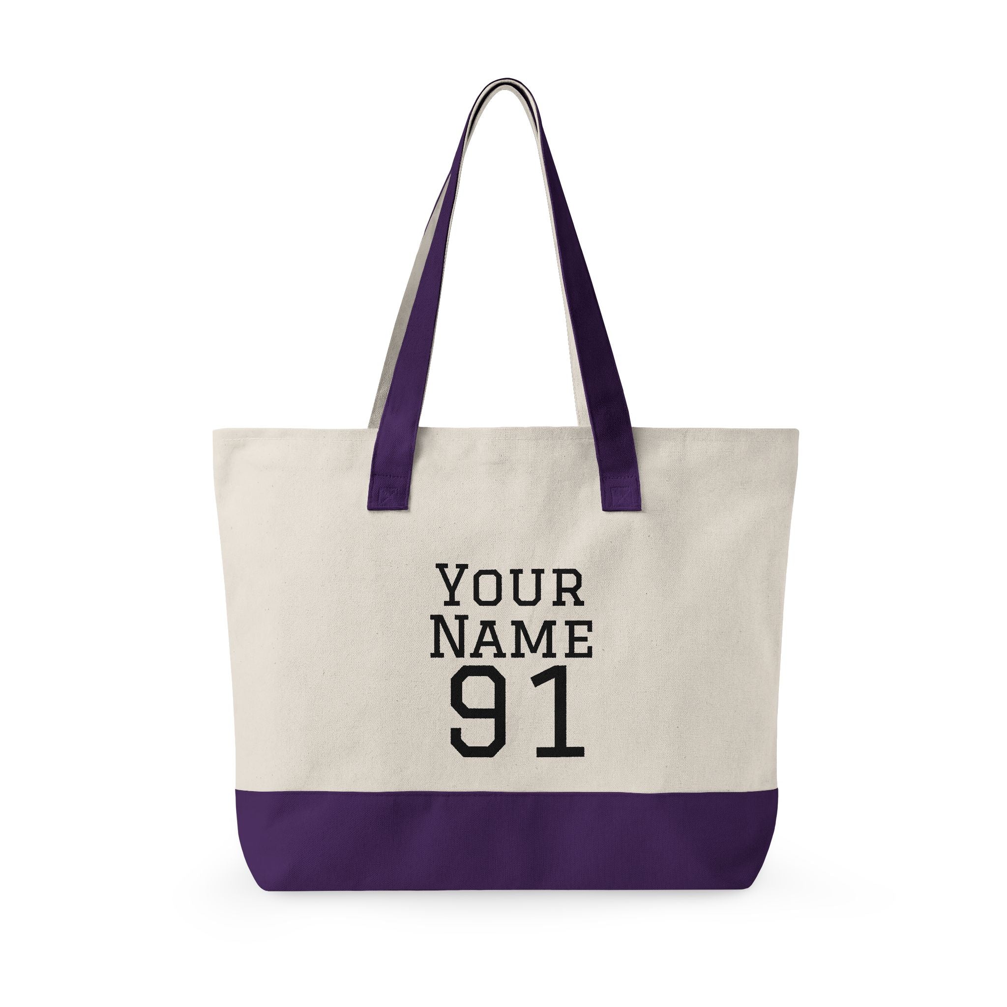 Personalized Zippered Hockey Tote — ‘Eat. Sleep. Hockey. Repeat.’ Canvas Bag for Players & Fans - Magnolia Wild SC