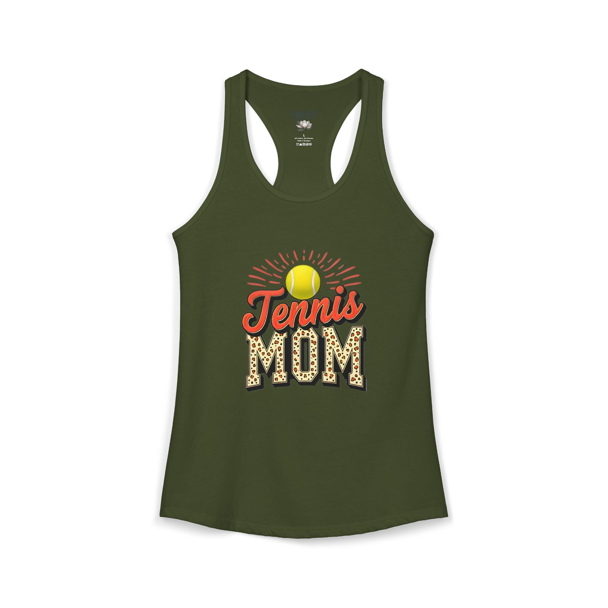 Mom Tennis Mom Racerback Tank – Personalized Name & Number Option | Lightweight Women’s Tennis Tank Top - Magnolia Wild SC
