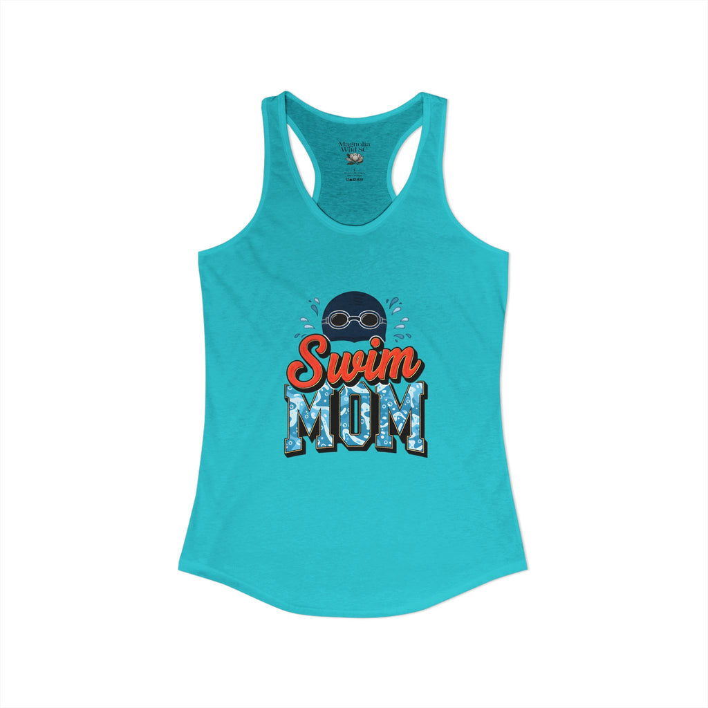 Swim Mom Racerback Tank – Personalized Name & Number Option | Lightweight Women’s Swim Tank Top - Magnolia Wild SC