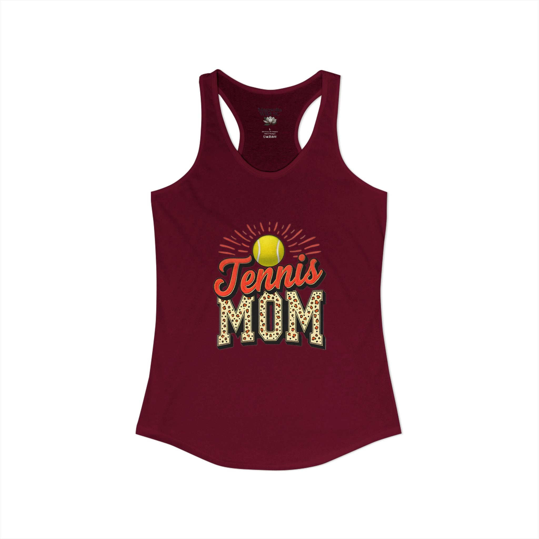 Mom Tennis Mom Racerback Tank – Personalized Name & Number Option | Lightweight Women’s Tennis Tank Top - Magnolia Wild SC