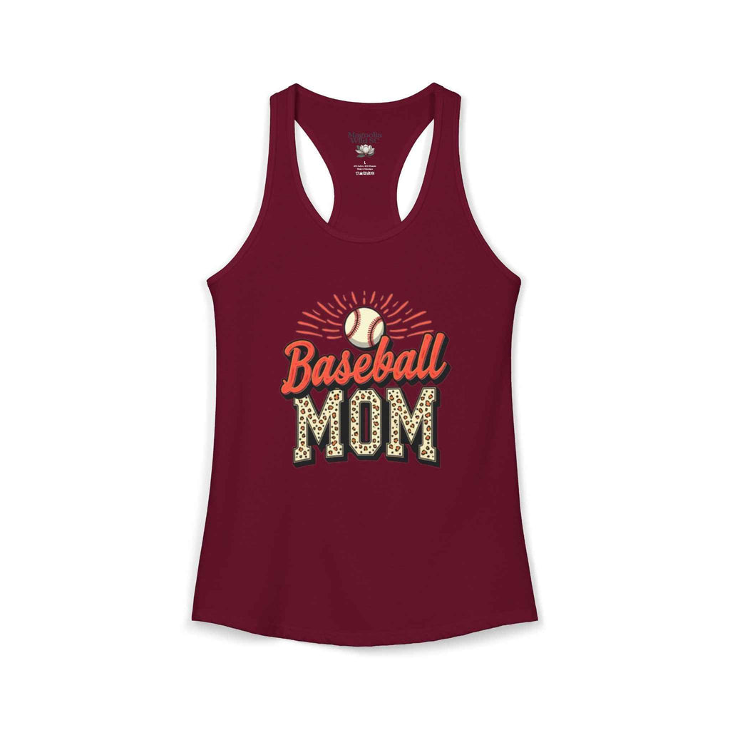Baseball Mom Racerback Tank – Personalized Name & Number Option