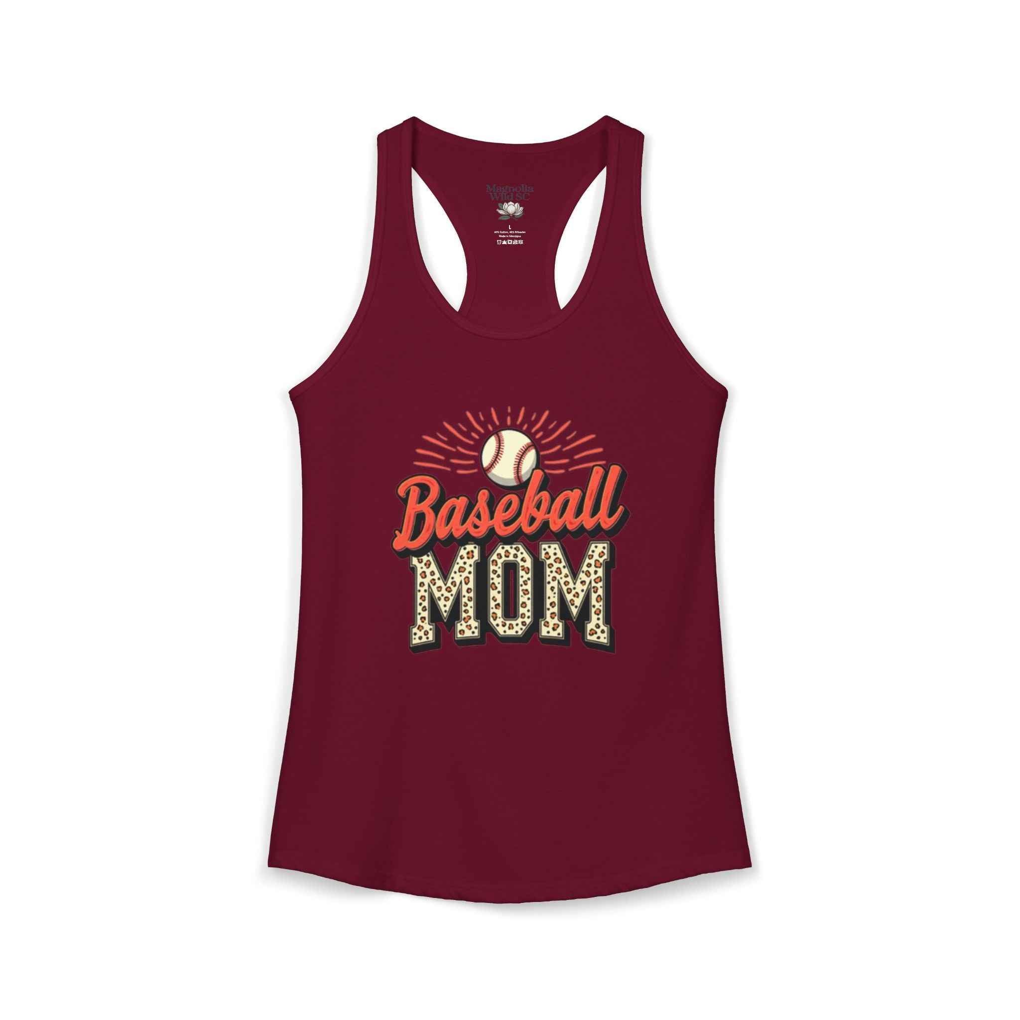 Baseball Mom Racerback Tank – Personalized Name & Number Option