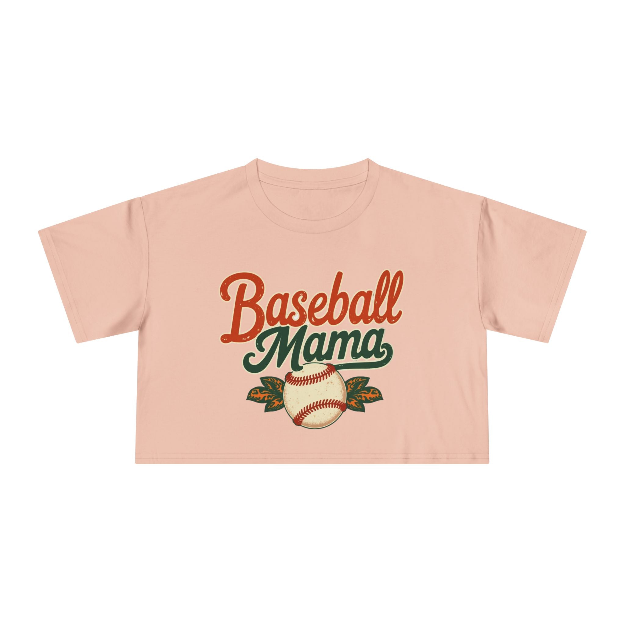 Baseball Mama Crop Tee | Retro Baseball Graphic, Mom Sports Top - Magnolia Wild SC